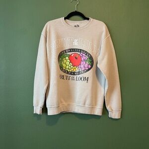 Fruit of the Loom Branded Grey Crewneck Sweatshirt Size S